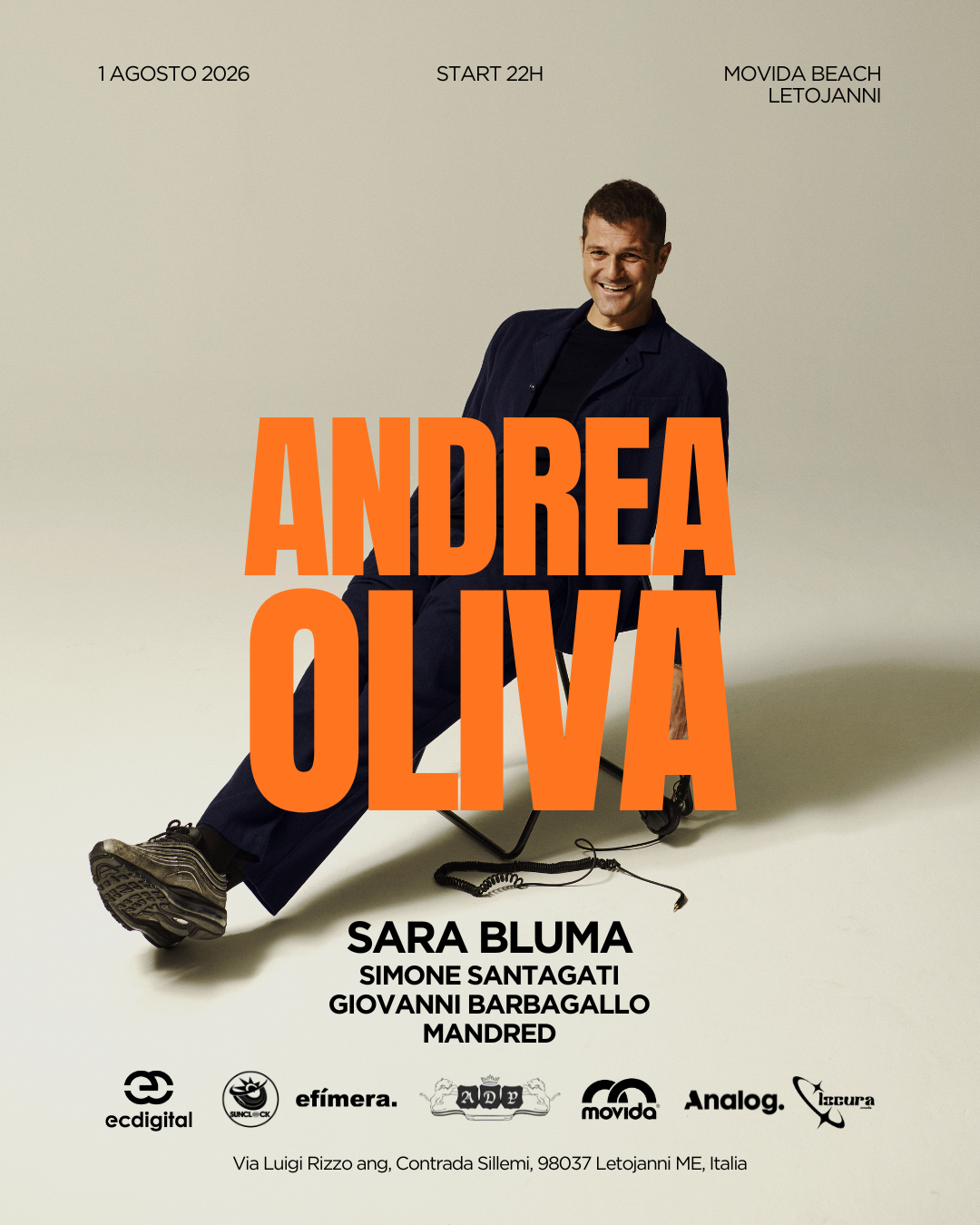 Opening Party with ANDREA OLIVA (Taormina,IT Sicily)
